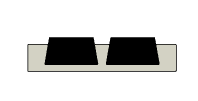 A simple, front-facing digital image of a Two-Part Ribbed Bar Abrasive Nosing on a white background.