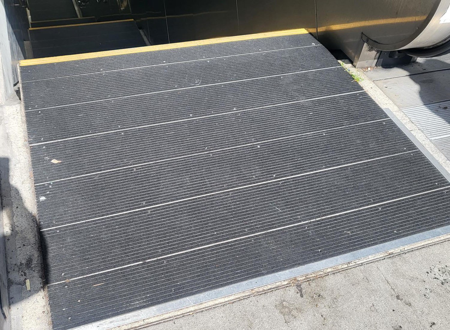 An up-close view of the Nystrom product, Renovation Abrasive Nosing, in use.