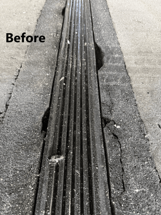 chipped expansion joint