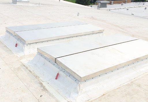An in person view of the installed use of SmokEscapeTM Smoke Vents by Nystrom.
